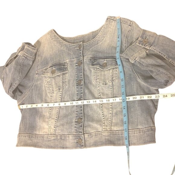 TORRID Jean Jacket Women's Size 3XL Blue Denim Round Neckline Pockets - Picture 3 of 10